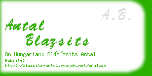 antal blazsits business card